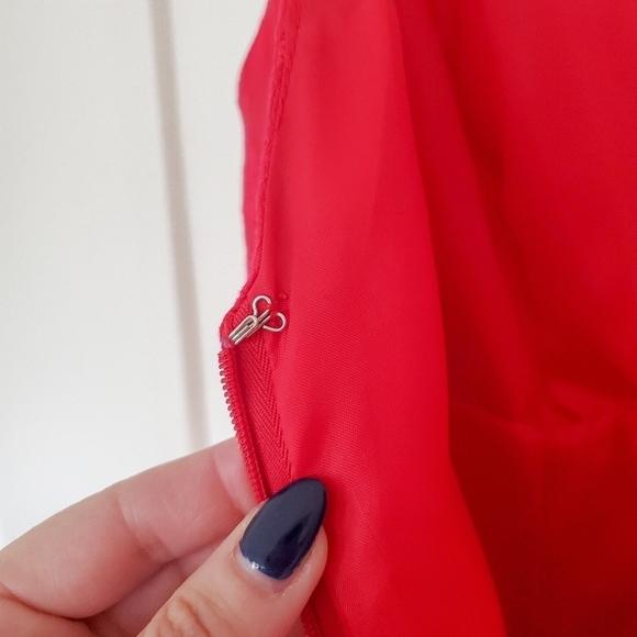 Jessica McClintock Floral Red Dress - Picture 7 of 13